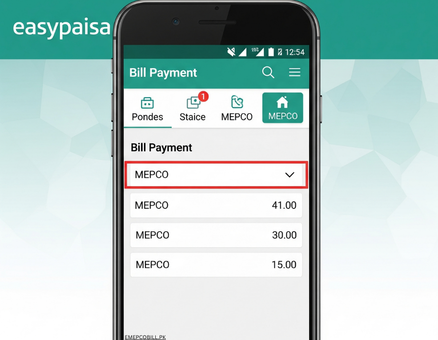 Pay Mepco bill online via easypesa app