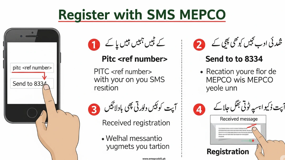 Step-by-step guide to  Mepco bill sms registration