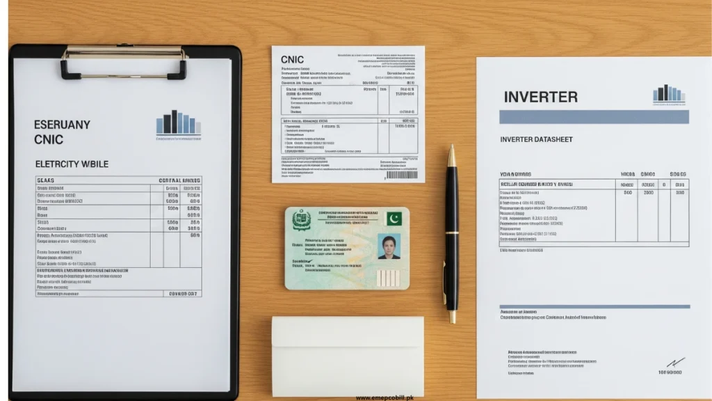 Documents needed for MEPCO net metering application in Pakistan