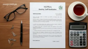 Official NEPRA notification for electricity tariff July 2025